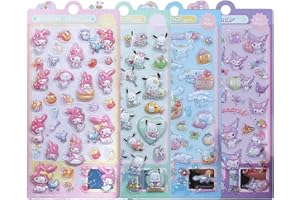 【4枚セット】Sediven 3dシール 立体シール ぷくぷく ごほうび キラキラ 可愛い 女の子 携帯電話飾り用 手帳用 DIY用 日記帳用 手芸用品 貼り付け可能