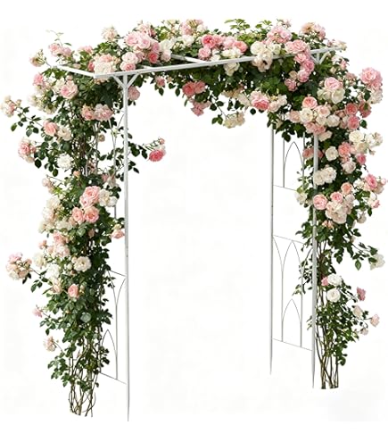 Amazon | Giantex ガーデンアーチ 鉄製 バラアーチ 錆びない パイプ径