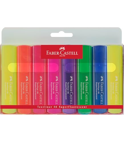 Amazon.co.jp: Faber-Castell 254658 蛍光ペンセット 46 パステル蛍光