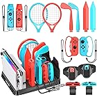 Switch Sports Accessories Bundle with Organizer Station Compatible with Nintendo Switch/ OLED Console & Joy-con, Storage and