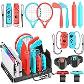 Switch Sports Accessories Bundle with Organizer Station Compatible with Nintendo Switch/ OLED Console & Joy-con, Storage and 