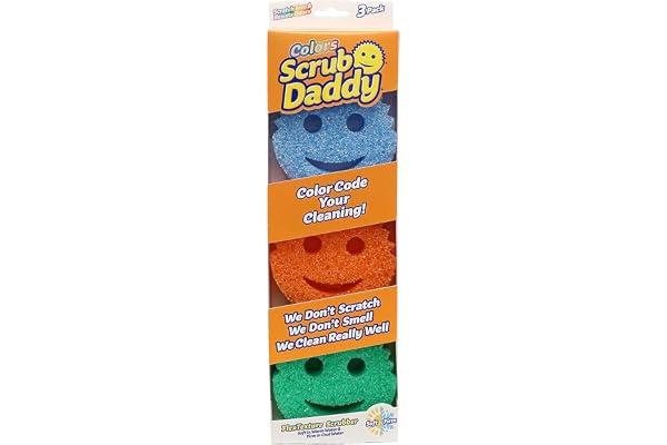 Scrub Daddy Scrub Daddy - Scratch Free Color Sponge with Flex Texture (3 Pack)