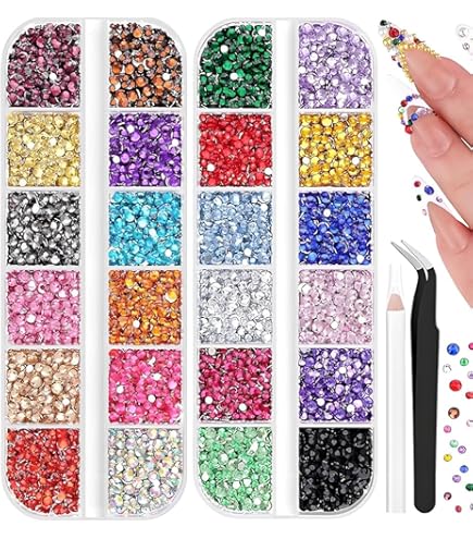 Amazon | ラインストーン カラー 大容量 1.4mm~8mm 13色 SS3~SS40