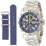 SEIKO メンズ腕時計 クロノグラフ ミリタリー調ベルト付 ネイビー x イエロー 正規流通品 SND379P [並行輸入品]