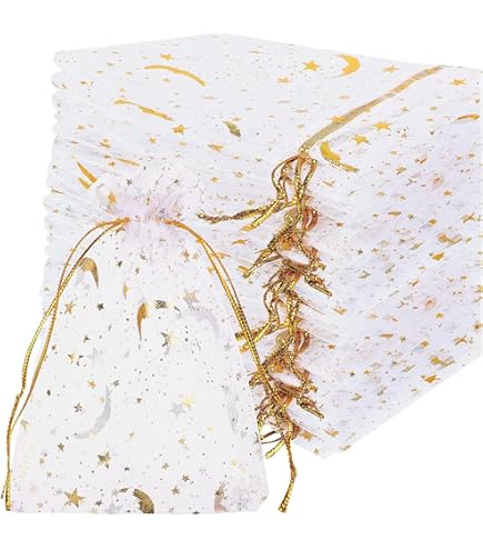 Amazon | オーガンザバッグ、100枚 シアーオーガンザバッグ 5 x 8