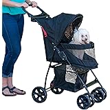 Pet Gear No-Zip Happy Trails Lite Pet Stroller for Cats/Dogs, Zipperless Entry, Easy Fold with Removable Liner, Safety Tether