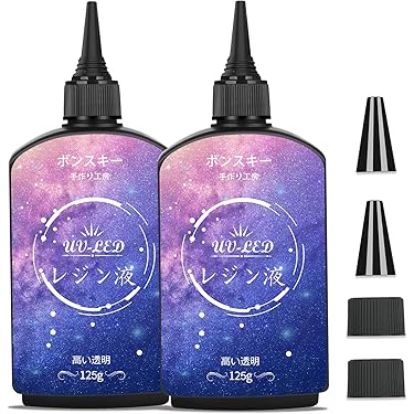 レジン液 速乾!!無臭＆永久クリア✨ユキハナ100g6本大人気コート剤つき ✨無臭＆永久クリア✨高粘度LEDレジン液ツキハナ100g×1本 - メルカリ