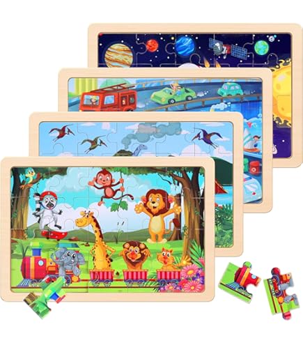 Amazon | 子供用パズル 対象年齢3~5歳 幼児用パズル20ピース 木製