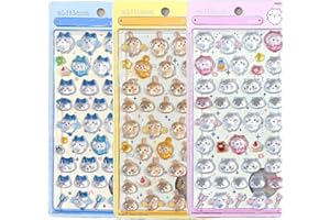 3D Stickers Cute Chrome Stickers, Set of 4, Mobile Phone Decoration, DIY, Notebook, Stickable, Craft Supplies, Large Capacity, Smartphone Case, Notebook, Diy, Gift Favor (H)