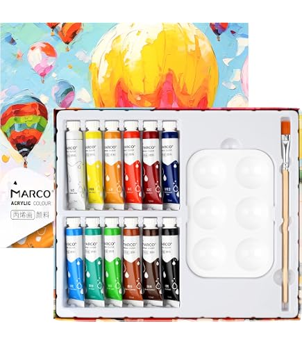 Amazon | アクリル 絵の具 8色 セット(筆付き) / 夏休み 工作 Amazon | アクリル 絵の具 8色 セット(筆付き) / 夏休み 工作