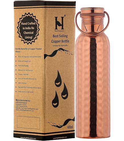 Amazon｜HealthGoods純銅ボトル 500ml (16.90液量オンス) 環境に優しく