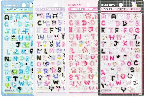 サンスター文具(Sun-Star Stationery) サンリオキャラクターズ グッズ ボンボンドロップシール もじシリーズ Bセット N8815stB