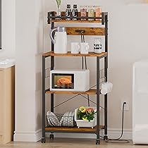 Amazon.co.jp: LunarLight キッチンベイカーラック 幅57×奥行39.2×高さ