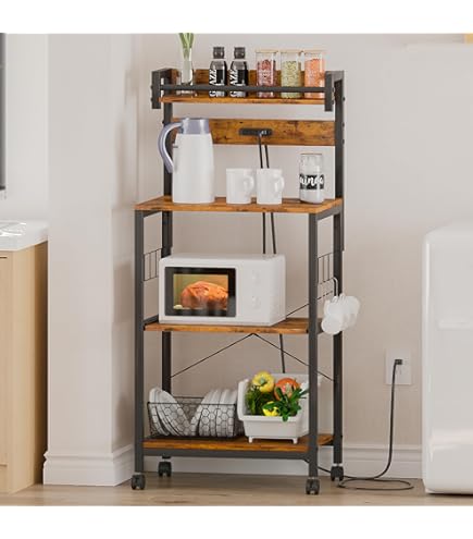 Amazon.co.jp: ZXD レンジラック 幅60レンジ台 5階物置戸棚付き扉 電子