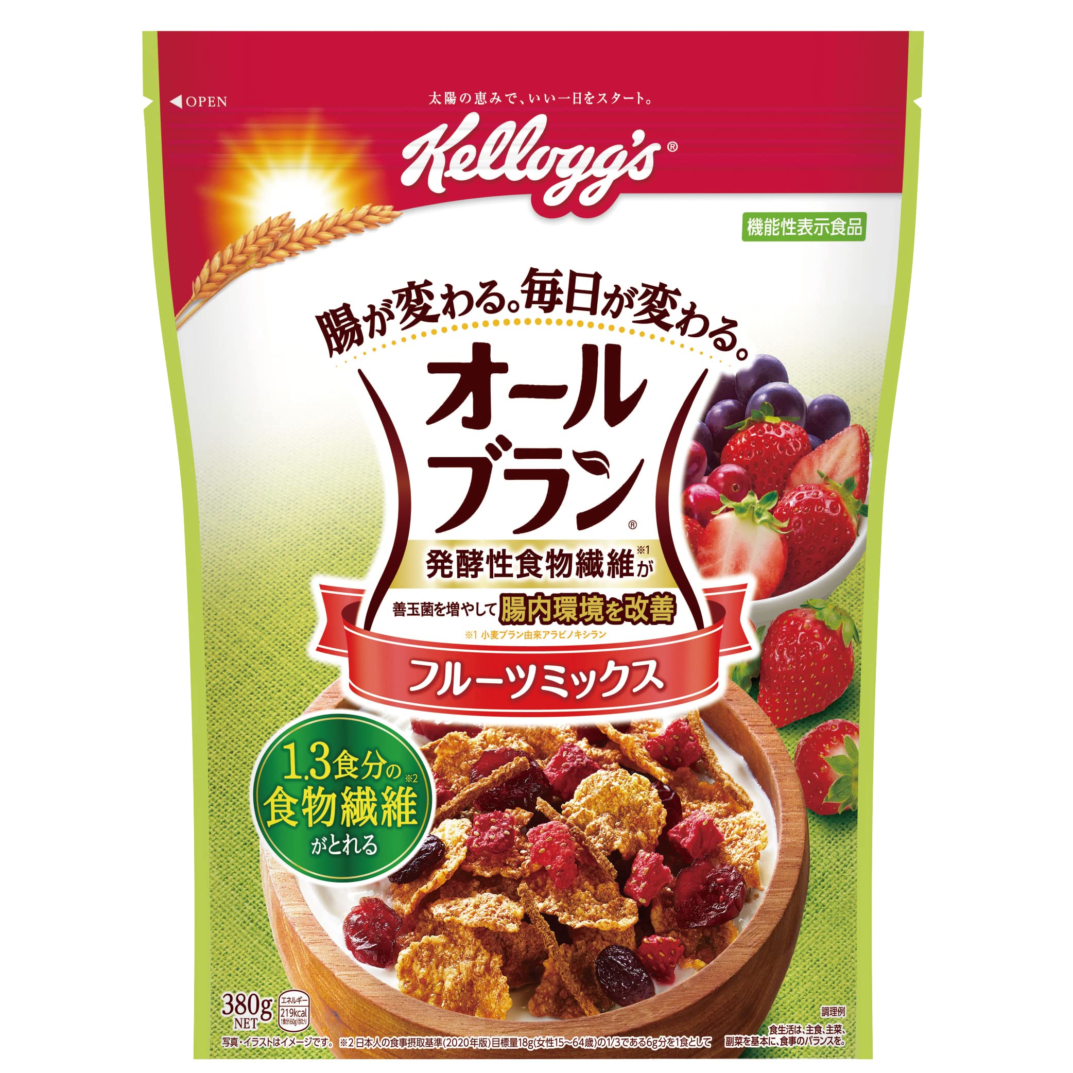 【ブラックフライデー】【45%OFF】【2,225円】 ケロッグ オールブラン フルーツミックス 機能性表示食品 380g×6袋