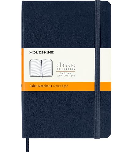 Amazon | Moleskine Notebook, Medium, Ruled, Black, Hard Cover (4.5