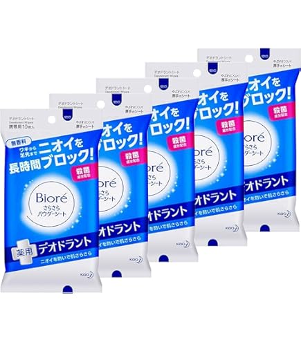 Amazon | 【5個セット】ビオレ さらさらパウダーシート さわやか