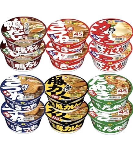 Amazon.co.jp: 東洋水産 マルちゃんカラフル 6種12食 赤いきつね 緑の