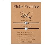 SANNYRA Pinky Promise Bracelets Friendship Couple Distance Matching Bracelet 26 Letters Alphabets Gifts for Her 2 Pieces，Vale