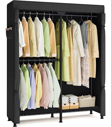 Amazon | ITACHENG ワードローブ ハンガーラック カーテン付き 衣類 Amazon | ITACHENG ワードローブ ハンガーラック カーテン付き 衣類