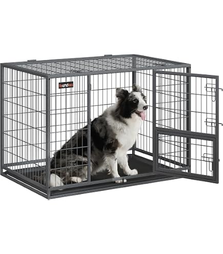 Amazon | happyinuself 犬用ケージ ゲージ ペットサークル 黒 中型犬
