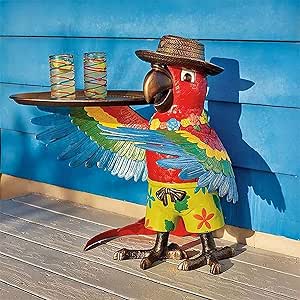 Amazon Co Jp ドリンクサービングオウムバトラー オウムバトラースタチューバードドリンクサービング テーブルバートロピカルオウムサーバー オウムスタチュートレイ 動物サイドテーブル彫刻 家庭 オフィス 工芸品 色 B Fweoofn ホーム キッチン