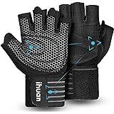 Updated Professional Ventilated Weight Lifting Gym Workout Gloves with Wrist Wrap Support for Men & Women, Full Palm Protecti