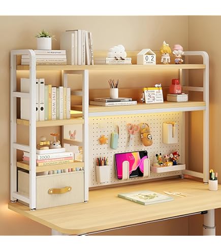 机上ラック 本棚 有孔ボード デスクシェルフ ラック 2段 幅80×高さ63 Amazon.co.jp: Hoshinoi 卓上ラック 有孔ボード付き 机上ラック