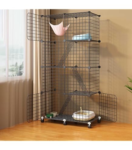 Amazon.co.jp: TUIYIDUO 猫ケージ キャットケージ 大型 3段 111*75