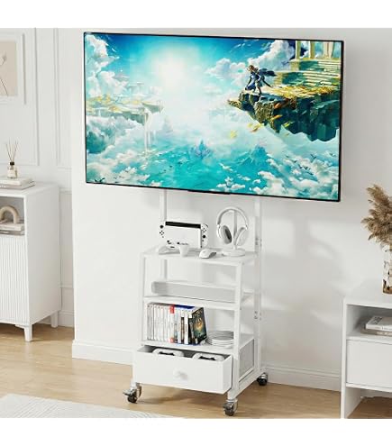 Amazon.co.jp: ホワイト 引き出し付きTVスタンド 32インチから75インチ