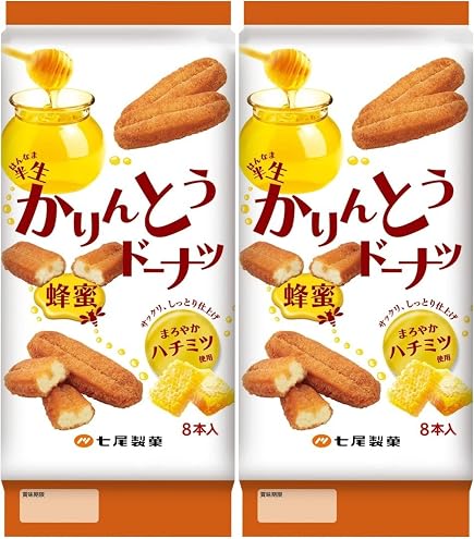 Amazon.co.jp: 七尾製菓 半生かりんとうドーナツ 蜂蜜 8本×12袋入