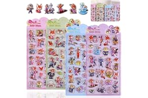 【4枚セット】3dシール ぷくぷくシール 3D 手帳用 可愛い 立体 Mocasa ぷっくり かわいい ステッカー 手帳 女の子 透明 台紙 用 泡ステッカー ジュエル風 手帳用 diy用 水筒用 携帯電話飾り用 手芸用品 (DWC)