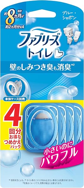 ファブリーズ トイレ用 消臭・芳香剤 ブルー・シャボンの香り 詰め替えパック 6.3mL×4(本体ケース別売) - 1