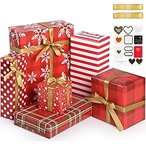 Amazon | Hianjoo 包装紙 ラッピングペーパー 大判 チェック柄