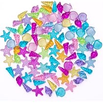 Amazon.co.jp: SPRMUD カラフルなプラスチック貝殻/巻き貝/ヒトデの