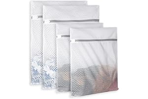 Extra Large Honeycomb Mesh Laundry Bag125gsm Net Fabric Durable and Reusable Delicate Wash Bag,Travel Organization Bag for Lingerie,Clothes,Jeans,Bath Towel,Sock (Set of 4(2L+2XL))