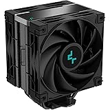 DeepCool AK400 ZERO DARK PLUS CPU エアクーラー 220w TDP オールブラック ヒートシンク 4 つの銅製ヒートパイプ デュアルファン付き 各 120mm 1650RPM PWM 59.46CFM Intel LG