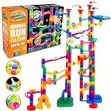 Marble Genius Marble Run Track - 200ピース マルチカラー 宇宙テーマ - 暗闇で光るマーブルセット&STEM組み立ておもちゃ&レーストラック 対象年齢4歳以上。