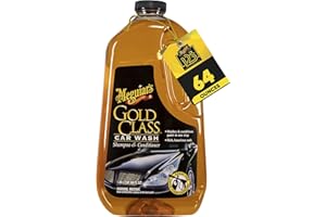 Meguiar's Gold Class Car Wash Shampoo and Conditioner, 64 oz | Gently Cleans and Conditions Paint in One Step | Rich Suds Safely Remove Dirt While Preserving Wax Protection on All Paint Types