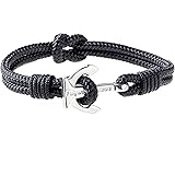 Wind Passion Premium Anchor Bracelet Durable Nautical Rope Cuff Wristband for Men Women