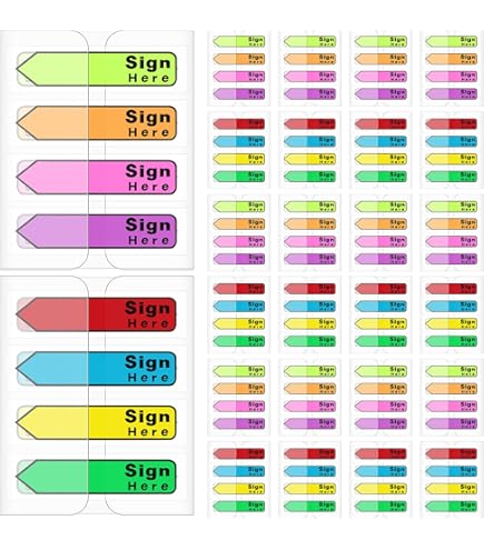800pcs/8 Packs Please Sign Essage Flags, Arrow Labels Stickers Sticky - View #6