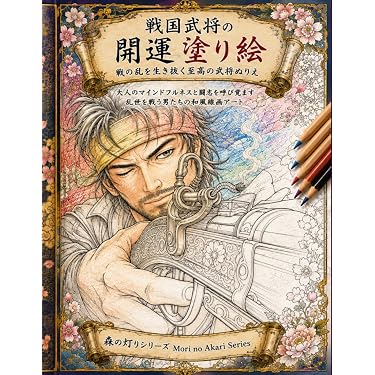 本 戦国武将の開運塗り絵 戦の乱を生き抜く至高の武将ぬりえ 5点セット
