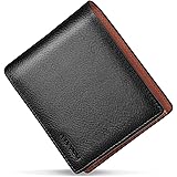 [ＡＴＩＡＮＮＩ] 財布 メンズ 2つ折り 本革 オイルドレザー 薄い ボックス型小銭入れ RFID＆磁気スキミング防止 大容量 一流 の 財布 職人 が 作る 二つ折り財布 ふたつおり サイフ コンパクト (Black)