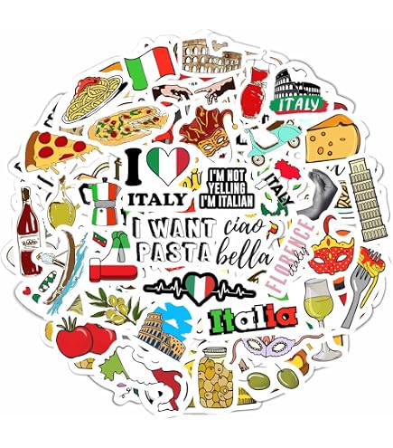 Paper House Productions Reise-Aufkleber Italien – 3 Stück, Folienverziert, Ideal Für Schulprojekte & Basteln