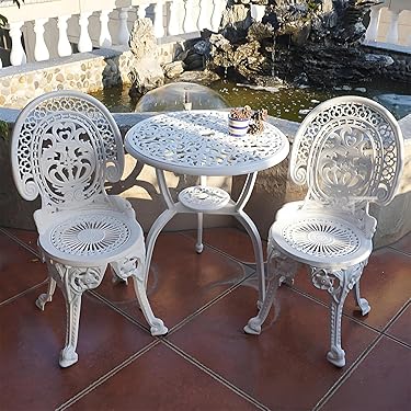 彫刻円形ガーデンテーブル イス フランス アンティーク セット 定価80