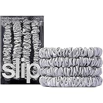 Amazon | SLIP シルク スキニー シュシュ - シルバー - 100