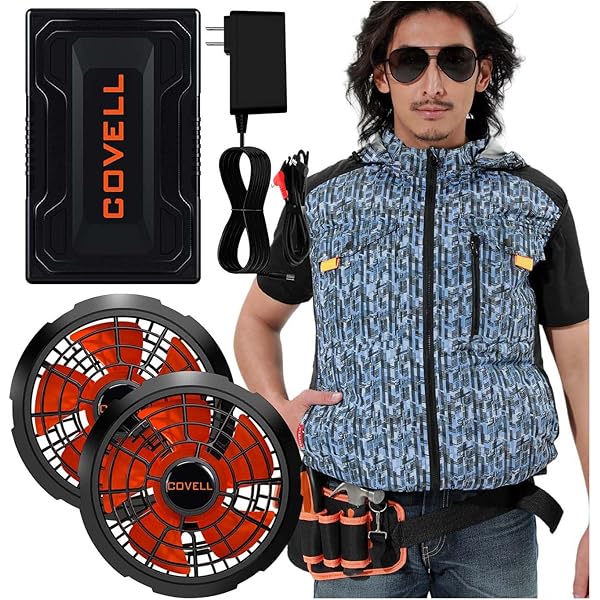 空調作業服 ベスト【体感温度15℃低減】 24V強力 Amazon | [RROOT] 空調作業服 ファン付き作業服 【体感温度15
