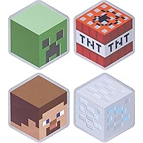 マインクラフト　インテリアマット 2種　 TNT ダイヤブロック マイクラ Amazon｜Minecraft コルク裏打ちメタルコースター - 4枚セット