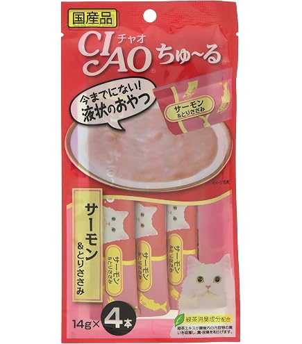 Amazon.co.jp: チャオ (CIAO) ちゅ~る まぐろ&贅沢サーモン 4本 6個