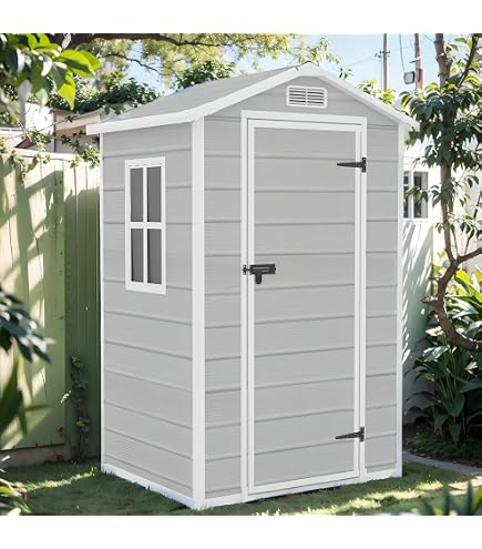 Amazon | Donext 物置 屋外 樹脂製 倉庫 幅128×奥行105×高さ195cm